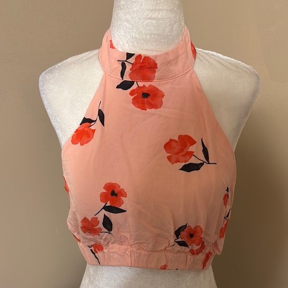Zara Pink Crop Halter Tank Top - Picture 1 of 5